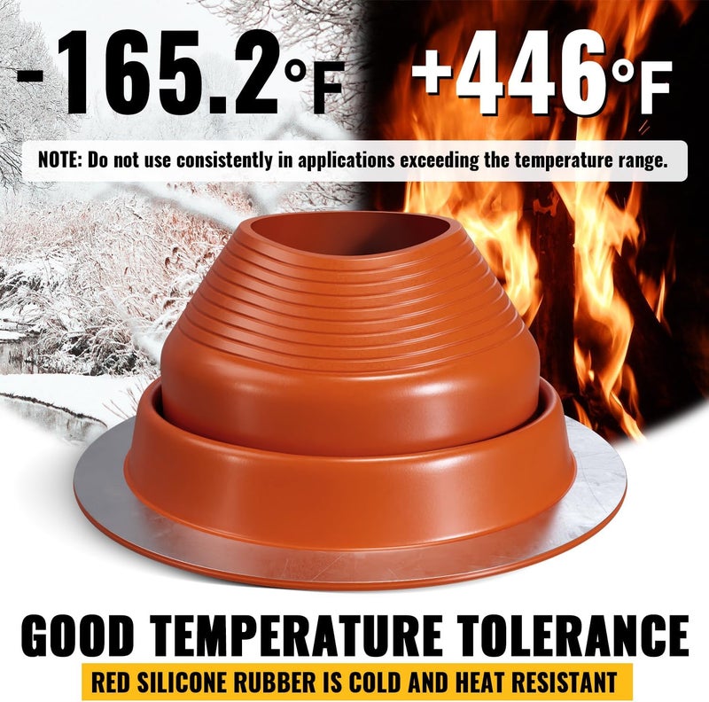 VIVIDA #7 Silicone Metal Roof Pipe Flashing, High Temp Vent Boot Flexible Roof Jack for Pipe OD 6" to 11", Roofing Screws & Hex Socket Included, 1 Pack - Image 5